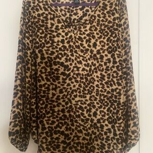 torrid Leopard Print Long-Sleeve Tunic in Brown and Black